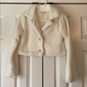 Faux fur short jacket to wear with dresses.